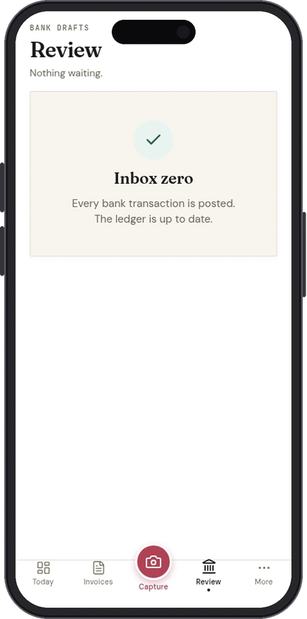 IQ Books app bank review: every bank transaction posted and the ledger up to date